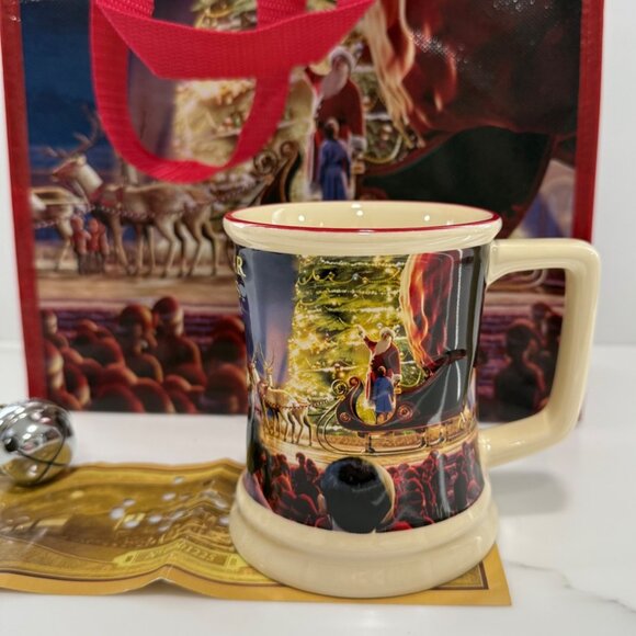 2025 Polar Express Train Ride Gift Set Raised Ceramic Mug Bag Ticket Bell NEW - Picture 6 of 13